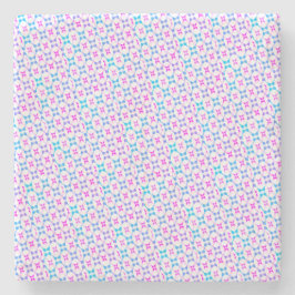 Posavasos De Piedra Mármol estampado azul y rosa