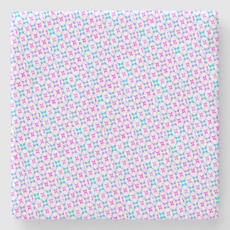 Posavasos De Piedra Mármol estampado azul y rosa