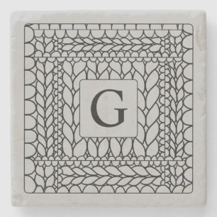 Posavasos de piedra mármol KNIT PURL GRAY + Inicia