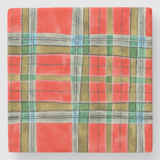 Posavasos de piedra mármol MAC BAIN TARTAN (Anverso)