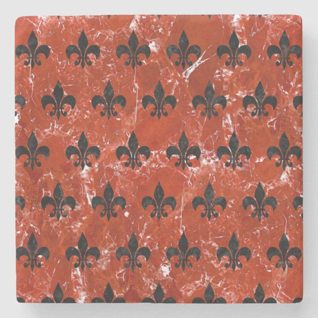 POSAVASOS DE PIEDRA MÁRMOL NEGRO ROYAL1 Y MÁRMOL ROJO (Anverso)