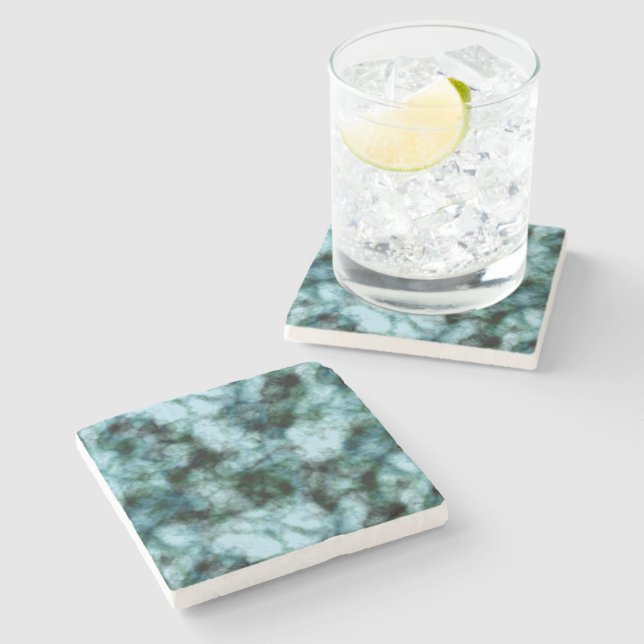 Posavasos De Piedra Mármol verde azul (Lateral)