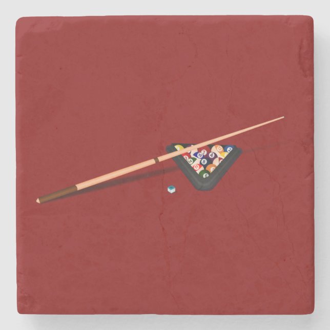 Posavasos De Piedra Maroon Billiard Table (Anverso)