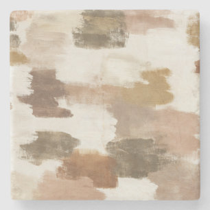 Posavasos De Piedra Marrón Marfil Beige Crema Abstracto