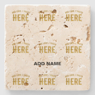POSAVASOS DE PIEDRA MARRÓN PERSONALIZABLE MODERNO CON ESTILO VERIFICAD