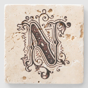 Posavasos De Piedra Marrón vintage Ornamental 'N'