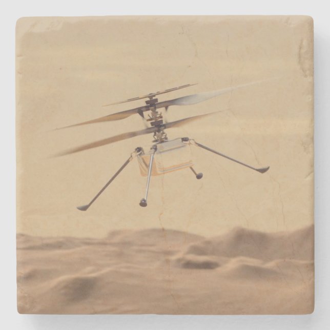 Posavasos De Piedra Mars Ingenuity Helicopter Flight (Anverso)