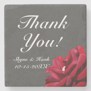 Posavasos De Piedra Marsala Burgundy Red Floral Boda Gracias