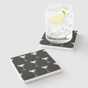 Posavasos De Piedra Martini Amantes del Alcohol De Cristal Cóctel