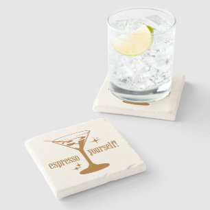 Posavasos De Piedra Martini de Espresso Vintage de Mitad de Siglo