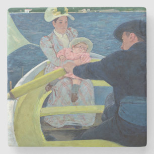 Posavasos De Piedra Mary Cassatt - La fiesta en el bote