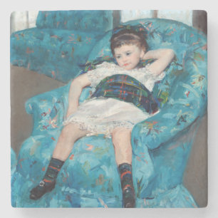 Posavasos De Piedra Mary Cassatt - Niña pequeña en una butaca azul