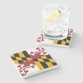 Posavasos De Piedra Maryland State Flag Coasters