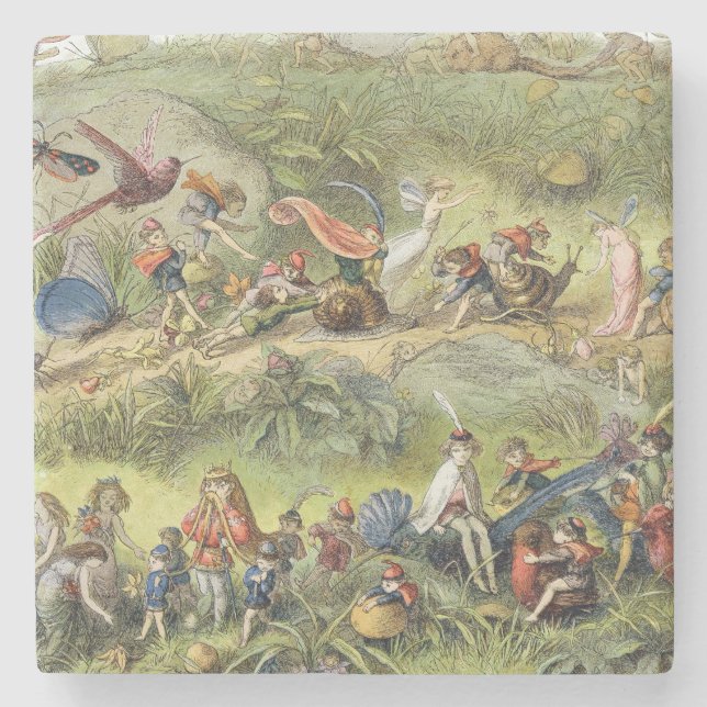 Posavasos De Piedra Marzo triunfal del Duende-Rey, ilustracion de (Anverso)