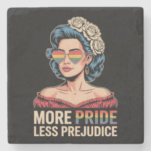 Posavasos De Piedra Más Orgullo Menos Prejuicio Orgullo LGBTQ Aliado A