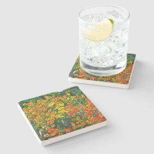 POSAVASOS DE PIEDRA MASA DE NARANJA DE LA SANGRE, FLORES DE ORO Y AMAR