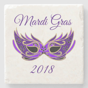 Posavasos De Piedra Máscara de Mardi Gras 2018