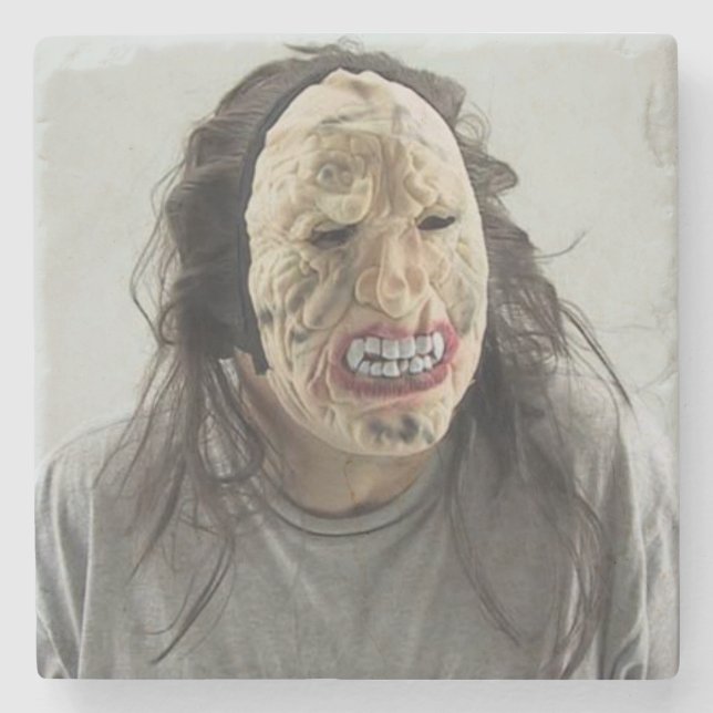 Posavasos De Piedra Máscara de miedo (Anverso)