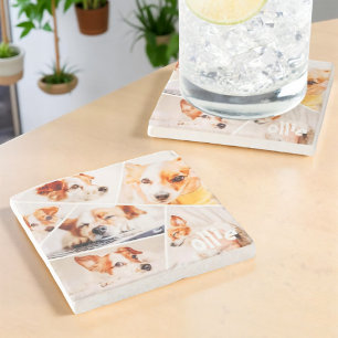Posavasos De Piedra Mascotas Personalizado simple moderno 6 imágenes C