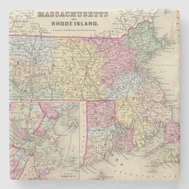 Posavasos De Piedra Massachusetts y Rhode Island 2 (Anverso)