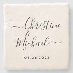 Posavasos De Piedra Máster Boda personalizado personalizado; manuscrit