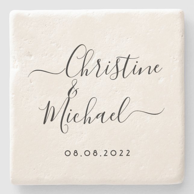Posavasos De Piedra Máster Boda personalizado personalizado; manuscrit (Anverso)