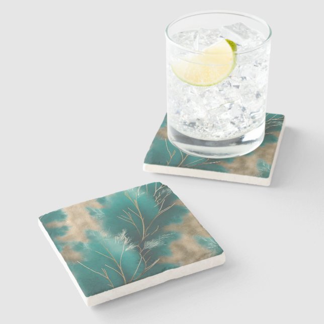 Posavasos De Piedra Máster verde azulado de mármol - Máster casero de  (Lateral)