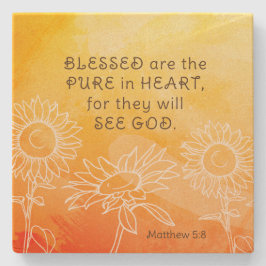Posavasos De Piedra Mateo 5:8 Los bendecidos son puros en verso de la 