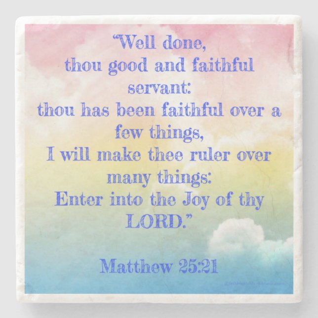 Posavasos De Piedra Mateo bien hecho 25:21 Pasteles (Anverso)