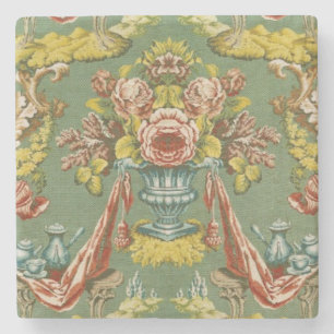 Posavasos De Piedra Materia textil con un adorno floral de repetición