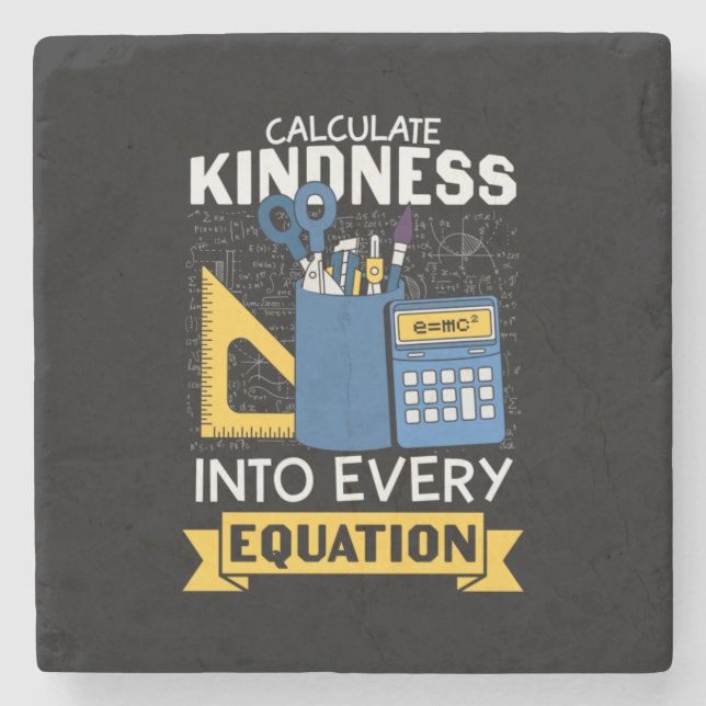 Posavasos De Piedra Math Teacher calcula amabilidad (Anverso)