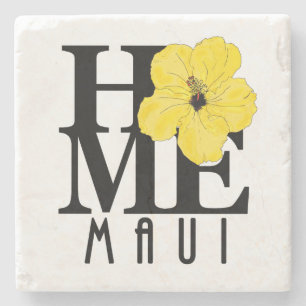 Posavasos De Piedra Maui Yellow Hibiscus