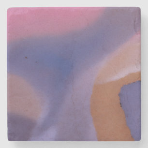 Posavasos De Piedra “Mauve Mirage Flow” – Abstracto Rosa Azul Meloco