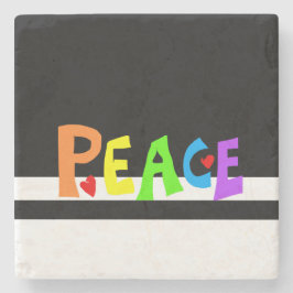 Posavasos De Piedra MAZIPOODLES Peace Rainbow