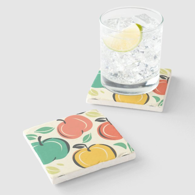 Posavasos De Piedra MCM Retro Apple Orchard Harvest  (Lateral)