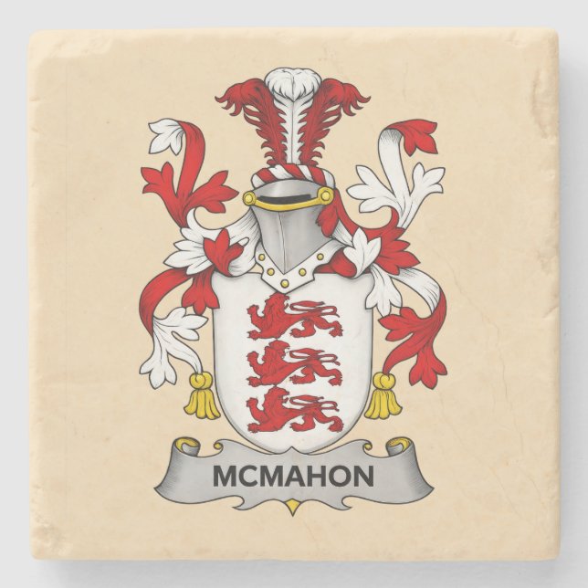 Posavasos De Piedra McMahon Family Coat of Arms Stone Coaster ( (Anverso)