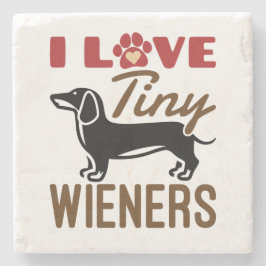 Posavasos De Piedra Me Encanta El Pequeño Wieners Miniatura Dachshund