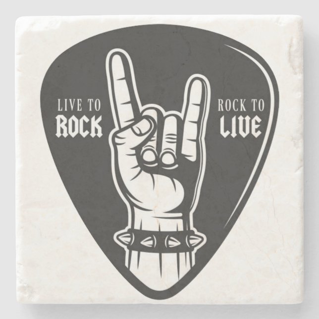 Posavasos De Piedra Me encanta el rock (Anverso)