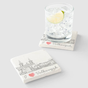 Posavasos De Piedra Me encanta la arquitectura de Volkovysk en Bielorr