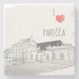 Posavasos De Piedra Me encanta la estación de tren Porechye Belarus