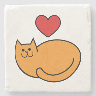 Posavasos De Piedra Me encantan los gatos