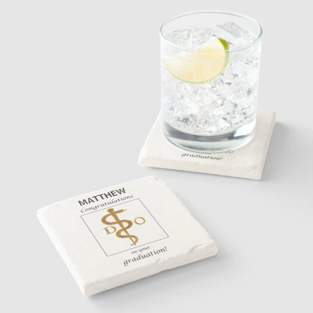 Posavasos De Piedra Médica de Osteopatía Felicitaciones por Graduación (Lateral)