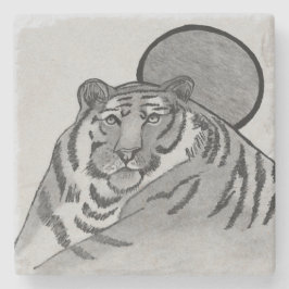 Posavasos De Piedra Medlin Wildlife Serie "Tiger"