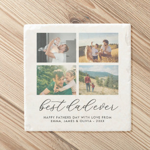 Posavasos De Piedra Mejor Collage de fotos Personalizado de papá