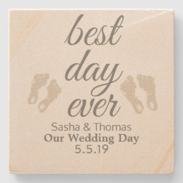 Posavasos De Piedra Mejor Día de Copas de Sandstone