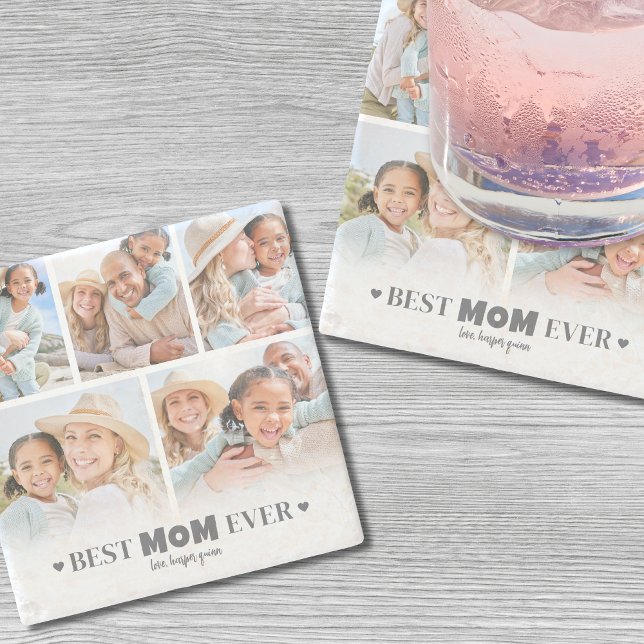 Posavasos De Piedra Mejor foto de mamá (Best Mom Photo Stone Coaster )