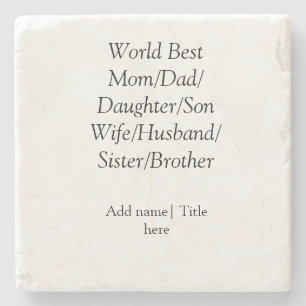 Posavasos De Piedra Mejor mamá del mundo esposo esposa papá hija hijo