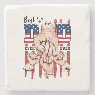 Posavasos De Piedra Mejor Papá De Todos Los Tiempos - Fist Bump USA Fl