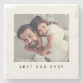 Posavasos De Piedra Mejor Papá del Mundo Foto, Texto, Personalizado