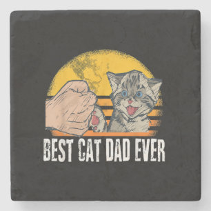Posavasos De Piedra Mejor Papá Gato Gracioso regalo de padre de papá